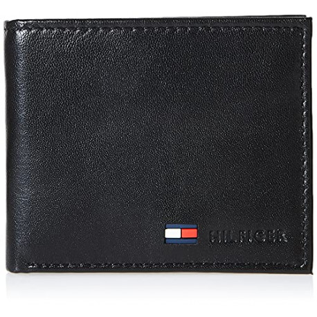 Tommy Hilfiger Men's Leather Slim Bifold Wallet with Coin Pocket