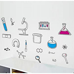 Science Laboratory Wall Decals Vinyl Chemical Element Tool Stickers for School Classroom