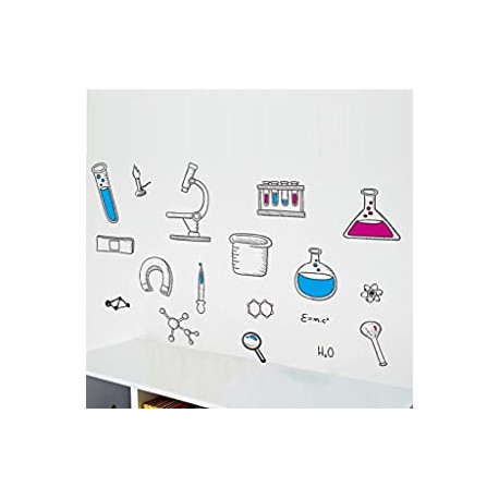 Science Laboratory Wall Decals Vinyl Chemical Element Tool Stickers for School Classroom