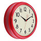 Retro Wall Clock 9.5 Inch Red Kitchen 50's