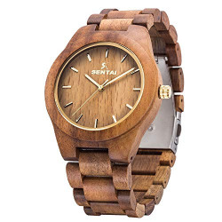 Men's Wooden Watch, Sentai Handmade Vintage Quartz Watches
