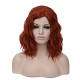 14" Women Short Orange Red Kinky Straight Cosplay Synthetic