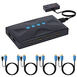 KVM Switch, USB & HDMI Switcher for 4 Computers