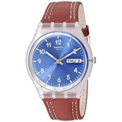 Swatch Time (Core) Quartz Leather Strap, Brown,