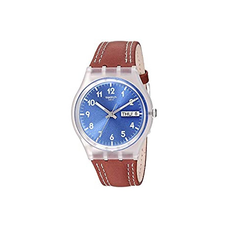 Swatch Time (Core) Quartz Leather Strap, Brown,