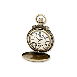 Classic Gold-Plated Antiqued Finish Quartz Pocket Watch