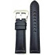 22mm Black Leather Watch Band Compatible