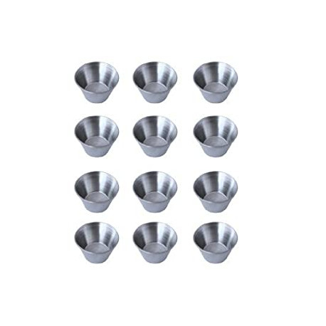 Individual Condiment Stainless Steel Ramekins Sauce Cups 2.5 oz 1 DZ - 12 PCS