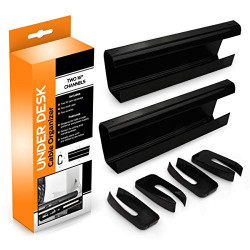 Pack 3 of Under Desk Cable Organizer Cord Cover