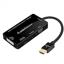 Multiport 4-in-1 HDMI to HDMI DVI 4K VGA Adapter Cable