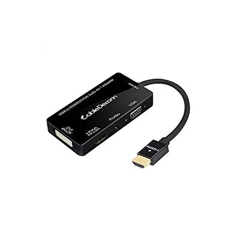 Multiport 4-in-1 HDMI to HDMI DVI 4K VGA Adapter Cable