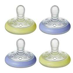 BPA-Free Binkies, 6-18m, 4-Count, Blue/Yellow