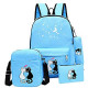 4Pcs Cute Cat Prints Canvas Primary School Bag