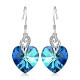 Sterling Silver Love Heart Dangle Drop Earrings