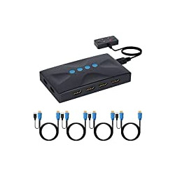 KVM Switch, USB & HDMI Switcher for 4 Computers
