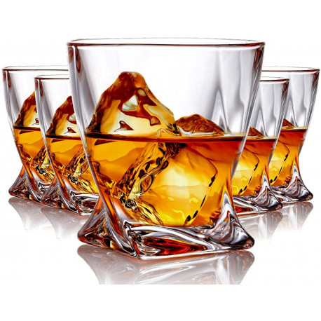 Old Fashioned Rock Crystal Whiskey Glasses Set of 6