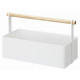 Pack 2 of  Home Tool Box Storage Basket-Wood Handle Organizer, Large, White
