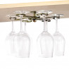 Metal Glass Hanger Drying Rack With 6 Hooks for Home and Bar Storage (Bronze)