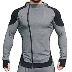 Men's Fitness Workout Long Sleeve Hoodie