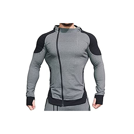 Men's Fitness Workout Long Sleeve Hoodie