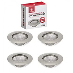 4pcs Bathroom Bathtub Sink Mesh Strainer Stainless Steel (Pack of 4)