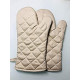 Oven Mitts Brown Cotton Twill 13 inch