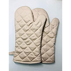 Oven Mitts Brown Cotton Twill 13 inch