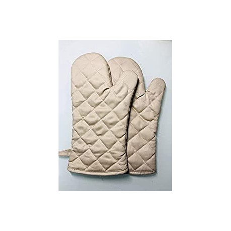 Oven Mitts Brown Cotton Twill 13 inch