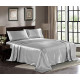 Satin Sheets King [4-Piece, Grey] Hotel Luxury Silky Bed Sheets