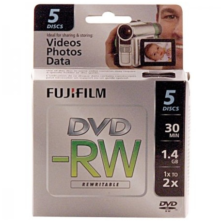 Fujifilm 25302425 1.4GB Mini DVD-RW for Camcorder (5pk)