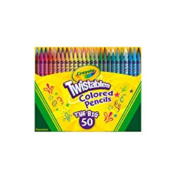 Crayola Twistables Colored Pencil Set, School Supplies, Coloring Gift,50 Count