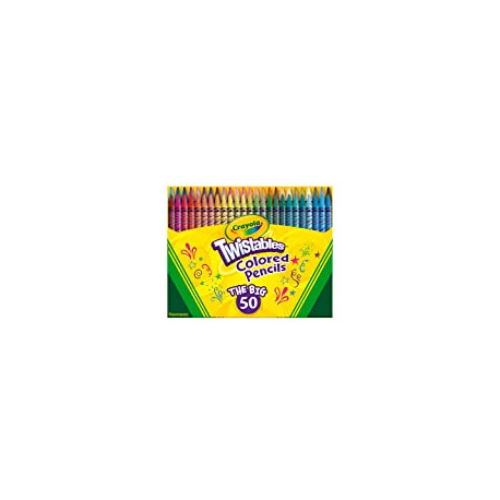 Crayola Twistables Colored Pencil Set, School Supplies, Coloring Gift,50 Count