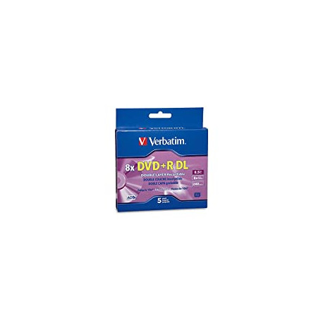 Verbatim DVD+R DL 8.5GB 8X AZO with Branded Surface - 5pk