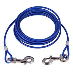 Long Steel Wire Pet Safety Cable Rope 5mm5m Blue Red(Blue)