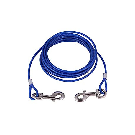 Long Steel Wire Pet Safety Cable Rope 5mm5m Blue Red(Blue)