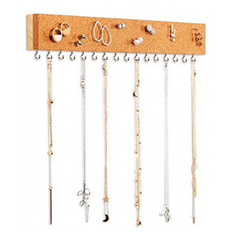 Stud Earring Organizer Hanging Holder with Cork Board