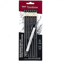 Tombow 61002 MONO Drawing Pencil Set, Combo 6-Pack