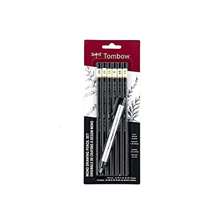 Tombow 61002 MONO Drawing Pencil Set, Combo 6-Pack