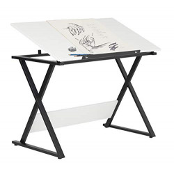 Modern Axiom Artists Drawing Table - Charcoal and White
