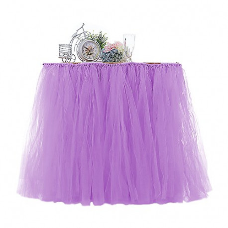 Pack 2 of Romantic TUTU Table Skirt Tulle Tableware Queen Wonderland Table