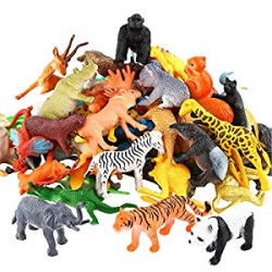 54 Piece Mini Jungle Animals Toys Set