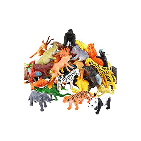54 Piece Mini Jungle Animals Toys Set