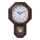 Pendulum Wall Clock for Home and Office, Westminster Chime, 17.5" x 11.25", Walnut