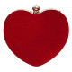 Women Ladies Heart Shape Handbag Clutch Suede Party
