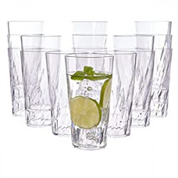 20-ounce Clear Plastic Tumblers | set of 16
