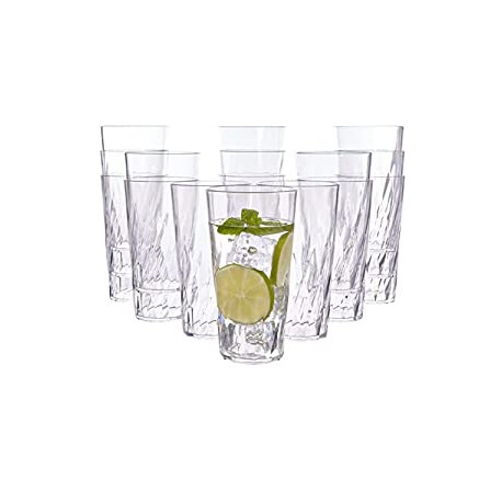 20-ounce Clear Plastic Tumblers | set of 16