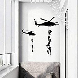 Helicopter Army Soldier Wall Stickers Vinyl Wall Art Decals