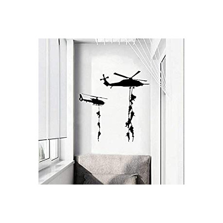 Helicopter Army Soldier Wall Stickers Vinyl Wall Art Decals