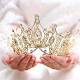 Gold Baroque Crowns and Tiaras Costume Rhinestones
