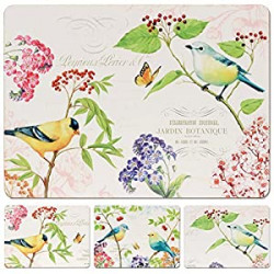 Set of 4 Colourful Print Heat Resistant Mat for Table